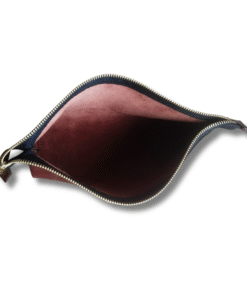 LeerLief Genuine Leather Make-Up Bag – Brown Cosmetic Pouch with Metal Zip, Handcrafted Finish - Image 3